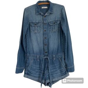 Abercrombie & Fitch soft denim romper. Long sleeves with shorts. Size S